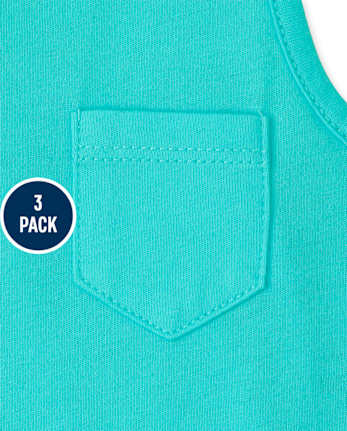 Girls Print Twist Back Tank Top 3-Pack