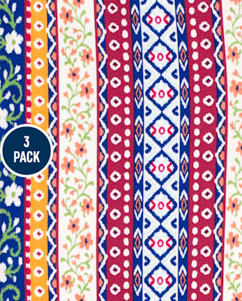 Paquete de 3 leggings capri con estampado para niñas