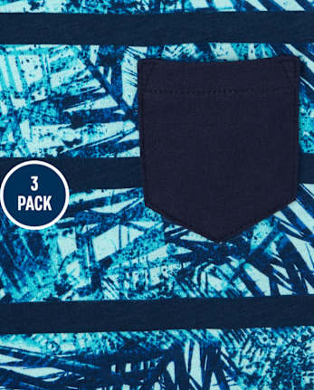 Pack de 3 camisetas sin mangas tropicales para niños