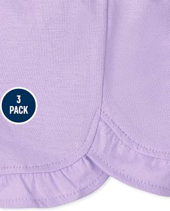 Baby Girls Floral Ruffle Shorts 3-Pack