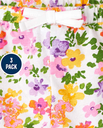 Baby Girls Floral Ruffle Shorts 3-Pack