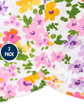 Baby Girls Floral Ruffle Shorts 3-Pack