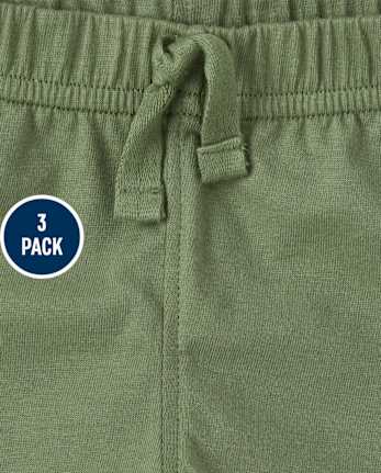 Baby Boys Safari Striped Shorts 3-Pack