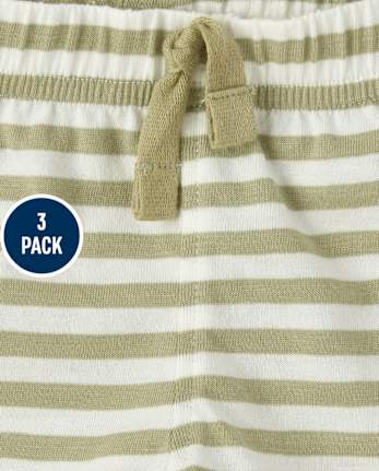 Baby Boys Safari Striped Shorts 3-Pack