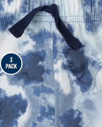 Baby Boys Space Tie Dye Shorts 3-Pack