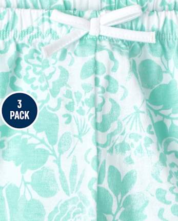 Lot de 3 shorts à œillets et fleurs pour bébé fille