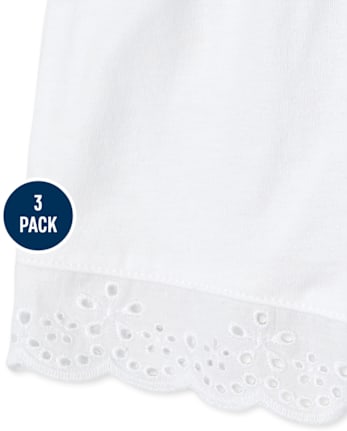 Lot de 3 shorts à œillets et fleurs pour bébé fille
