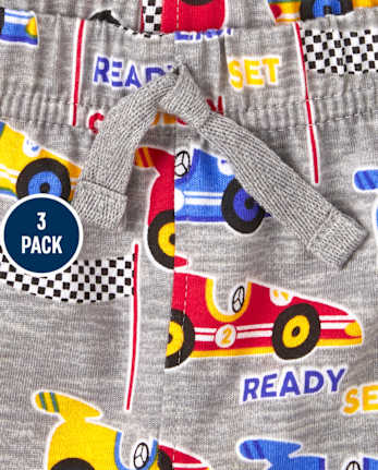 Baby Boys Race Car Shorts 3-Pack