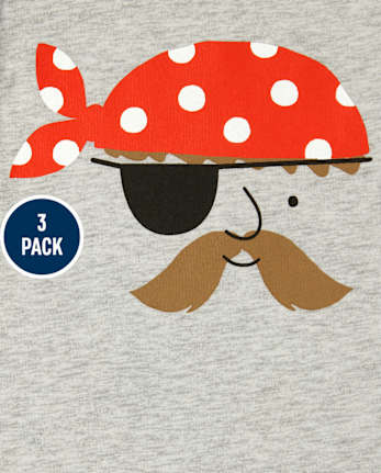 Baby Boys Pirate Romper 3-Pack
