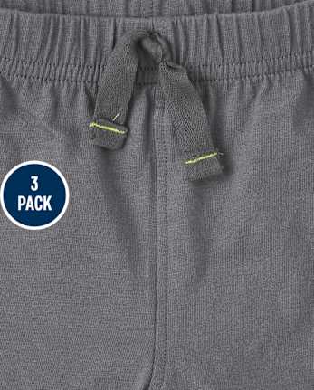 Baby Boys Dino Striped Shorts 3-Pack
