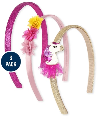 Toddler Girls Floral Unicorn Headband 3-Pack