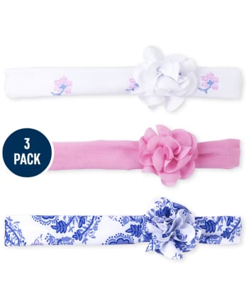 Baby Girls Rose Headwrap 3-Pack
