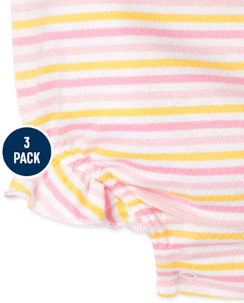 Baby Girls Floral Gingham Romper 3-Pack