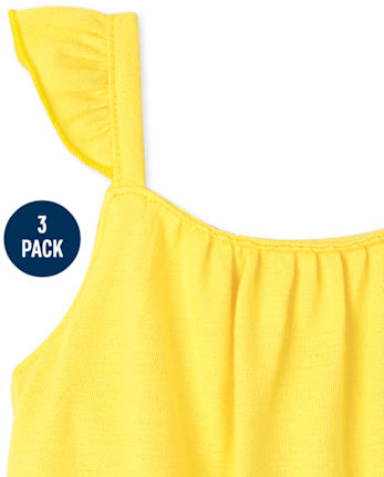 Baby Girls Floral Ruffle Bodysuit Dress 3-Pack