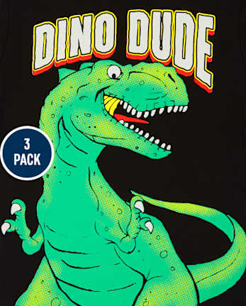 Toddler Boys Dino Graphic Tee 3-Pack