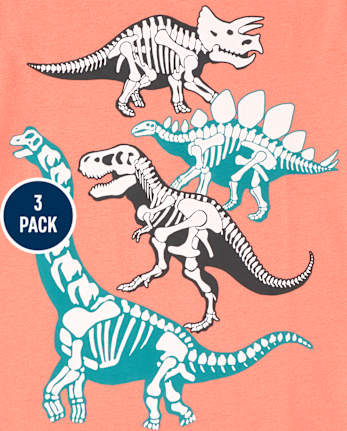 Toddler Boys Dino Graphic Tee 3-Pack