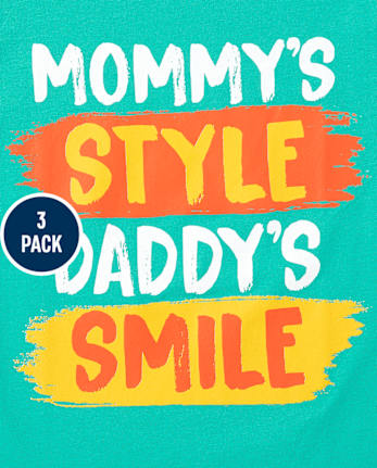 Paquete de 3 camisetas familiares con gráfico para niños pequeños