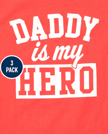 Paquete de 3 camisetas familiares con gráfico para niños pequeños