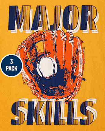 Boys Baseball Graphic Tee 3-Pack