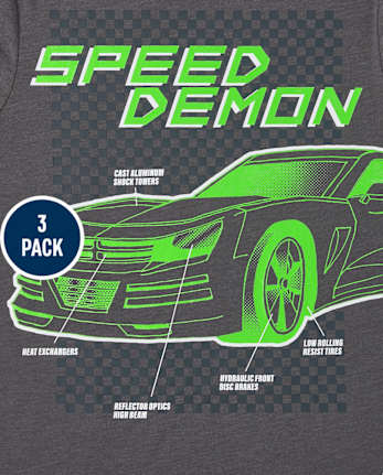 Lot de 3 t-shirts graphiques Cars pour garçons