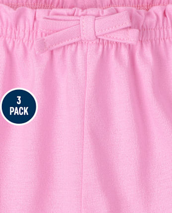 Lot de 3 shorts imprimés à taille paperbag pour bébé fille