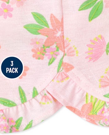 Lot de 3 shorts à volants tropicaux pour bébé fille