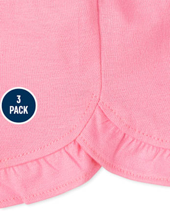 Lot de 3 shorts à volants tropicaux pour bébé fille