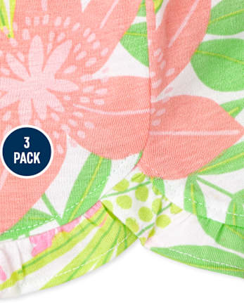 Lot de 3 shorts à volants tropicaux pour bébé fille
