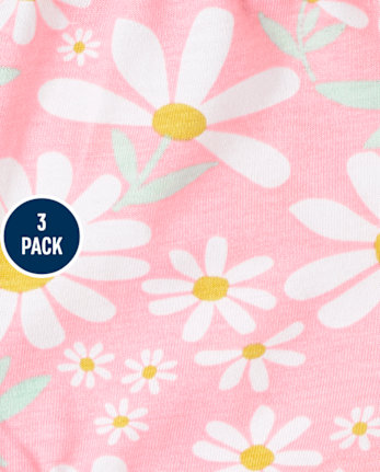 Baby Girls Daisy Ruffle Shorts 3-Pack