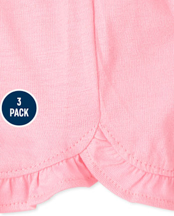 Baby Girls Daisy Ruffle Shorts 3-Pack