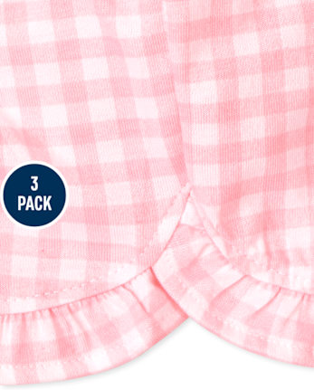 Baby Girls Daisy Ruffle Shorts 3-Pack