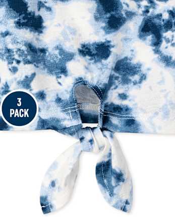 Girls Print Tie Front Tank Top 3-Pack