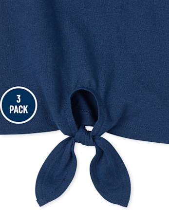 Girls Print Tie Front Tank Top 3-Pack