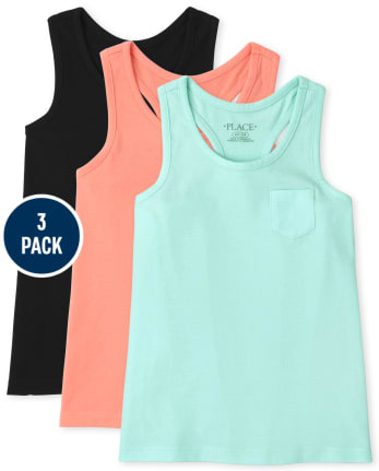 Girls Racerback Tank Top 3-Pack