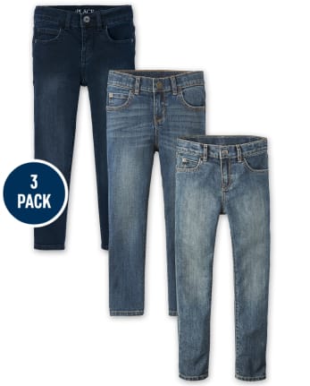Boys Slim Skinny Jeans 3-Pack