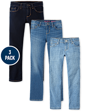 Fille jeans ajustés 3-Pack - Plus