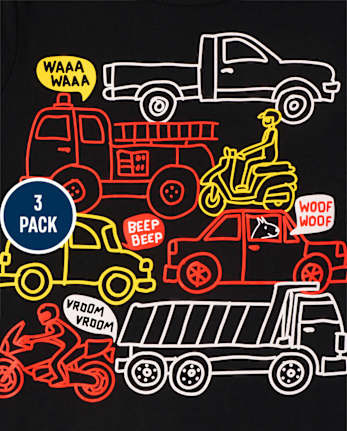 Toddler Boys Cars Graphic Tee 3-Pack