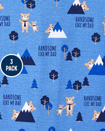 Baby And Toddler Boys Bear Snug Fit Cotton One Piece Pajamas 3-Pack