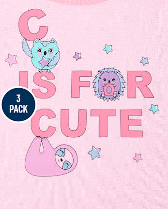 Baby And Toddler Girls Animals Snug Fit Cotton 6-Piece Pajamas