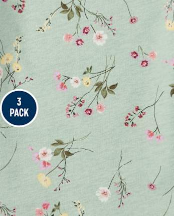 Paquete de 3 tops de animales florales para niñas pequeñas