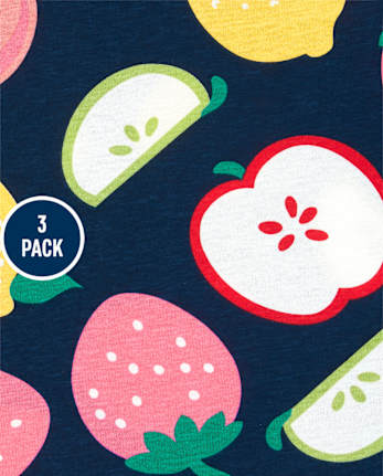 Pack de 3 tops de frutas para niñas pequeñas