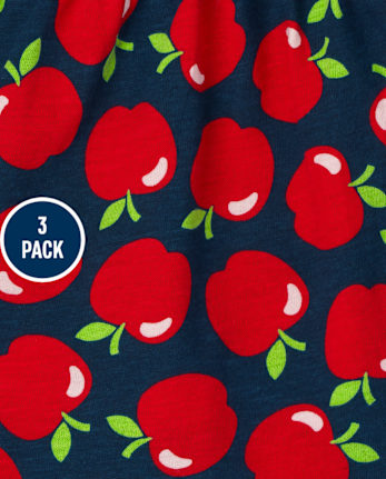 Toddler Girls Apple Top 3-Pack