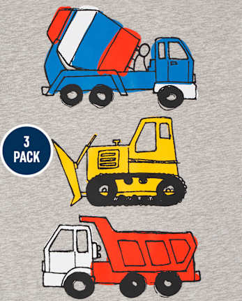 Baby And Toddler Boys Truck Top 3-Pack