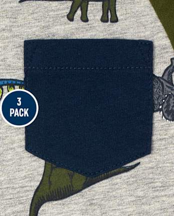 Baby And Toddler Boys Dino Top 3-Pack