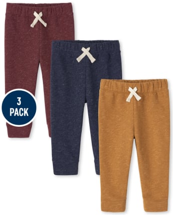 Baby And Toddler Boys Fleece Jogger Pants 3-Pack