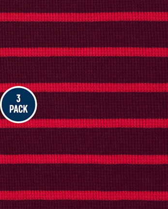 Toddler Boys Striped Thermal Top 3-Pack