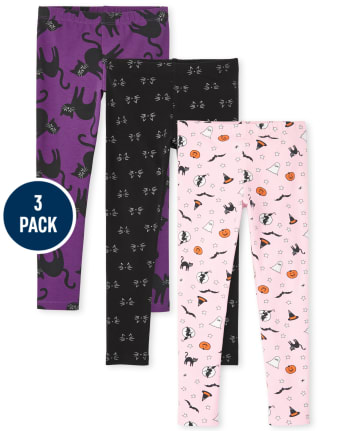 Paquete de 3 calzas de Halloween para niñas