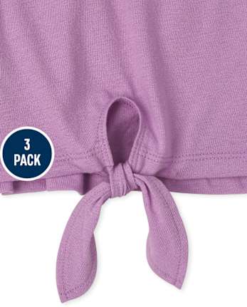 Girls Tie Front Tee Shirt 3-Pack