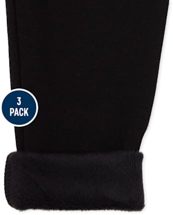 Girls Fleece Lined Leggings 3-Pack
