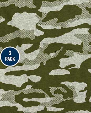 Paquete de 3 tops raglán de camuflaje para niños